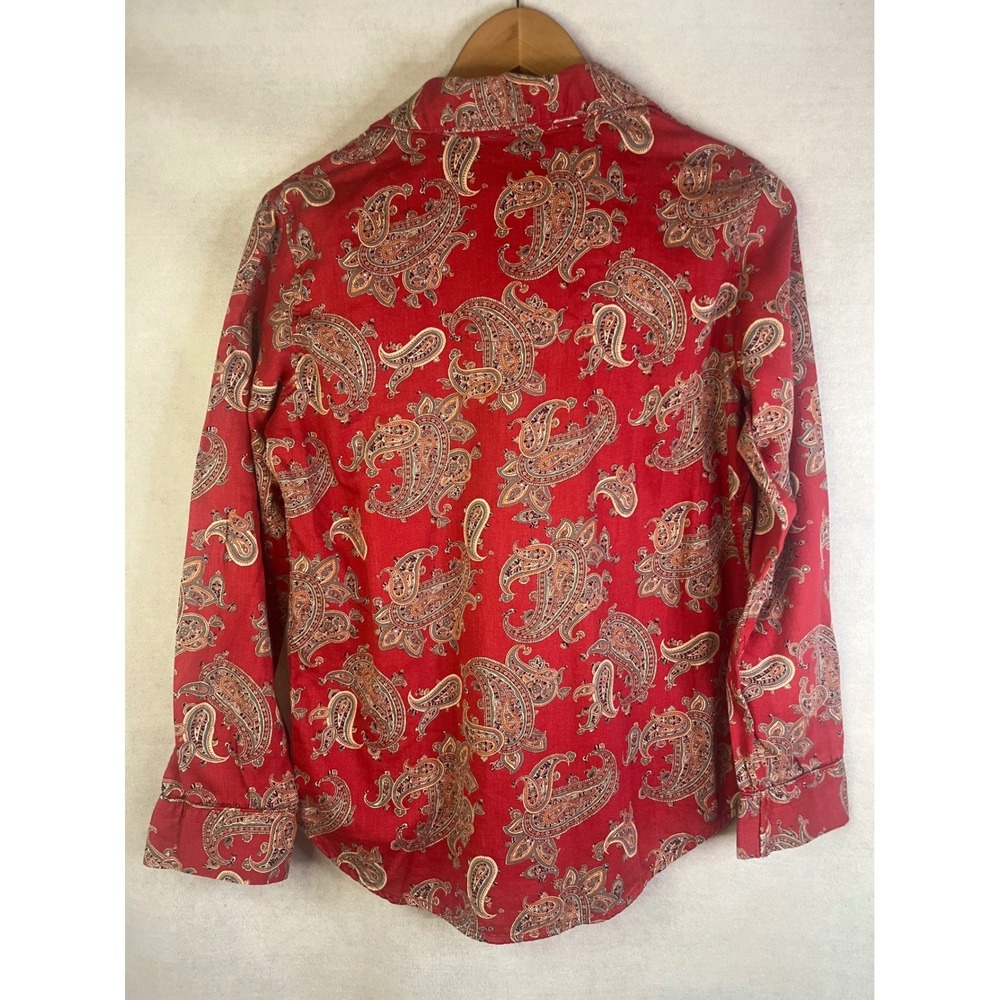 Lauren Ralph Lauren Pajama Sleep Set Cotton Red Paisley Sz S - Picture 8 of 13